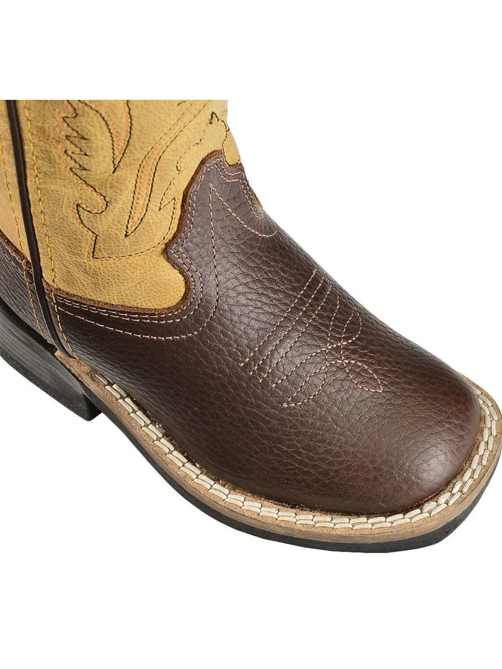 Old West Brown and Tan Kids Cowboy Boots